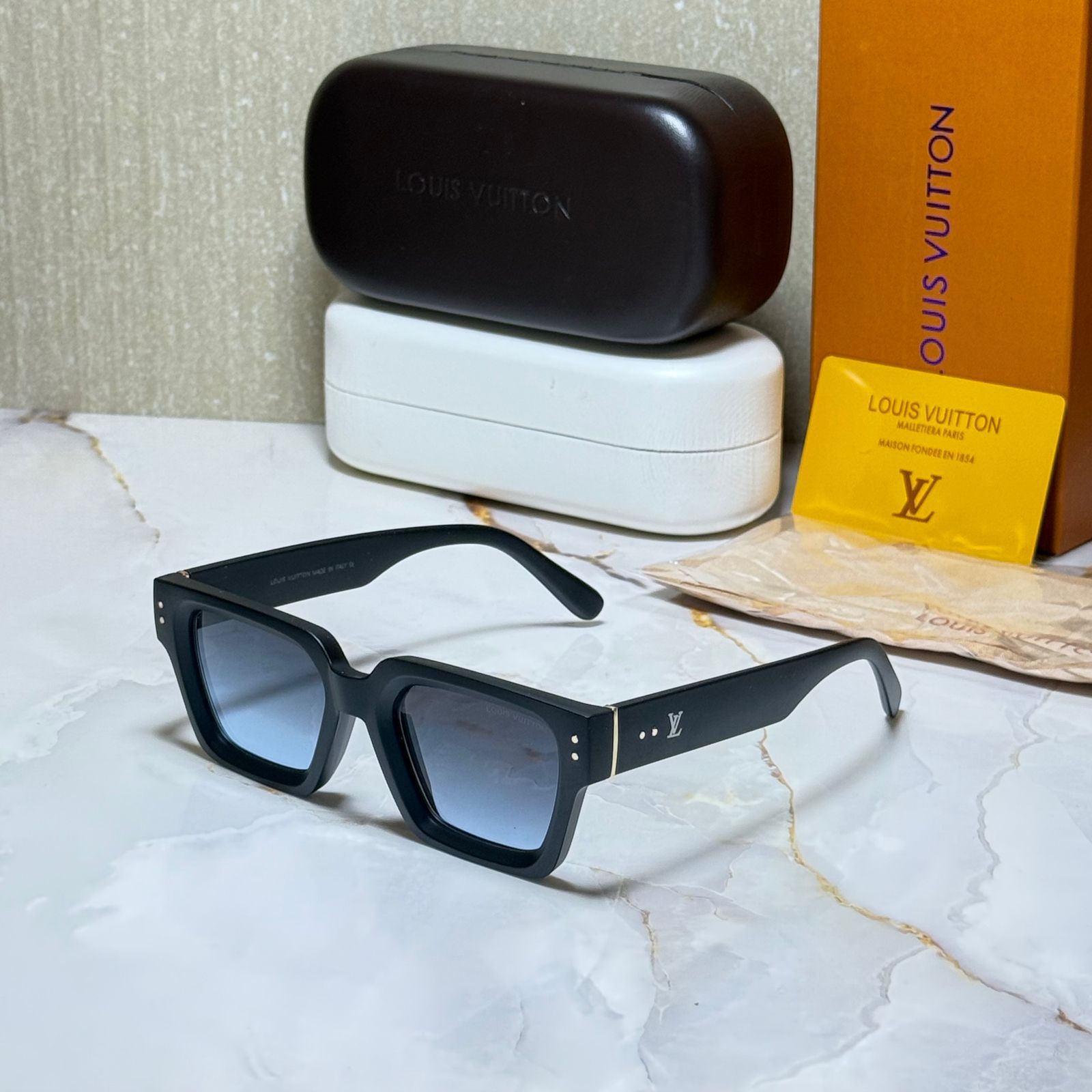 LOUIS VUITTON Celestial Ivory Premium Square Frame Sunglasses