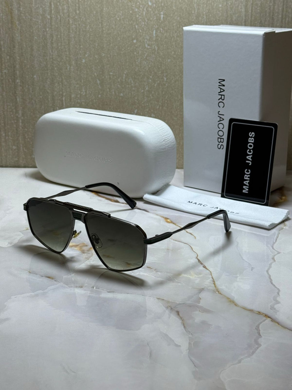MARC JACOBS Ethereal Obsidian Luxe Square Sunglasses with Ombre Lenses