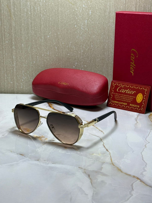 CARTIER Enchanted Jade Luxe Aviator Sunglasses with Ombre Lenses
