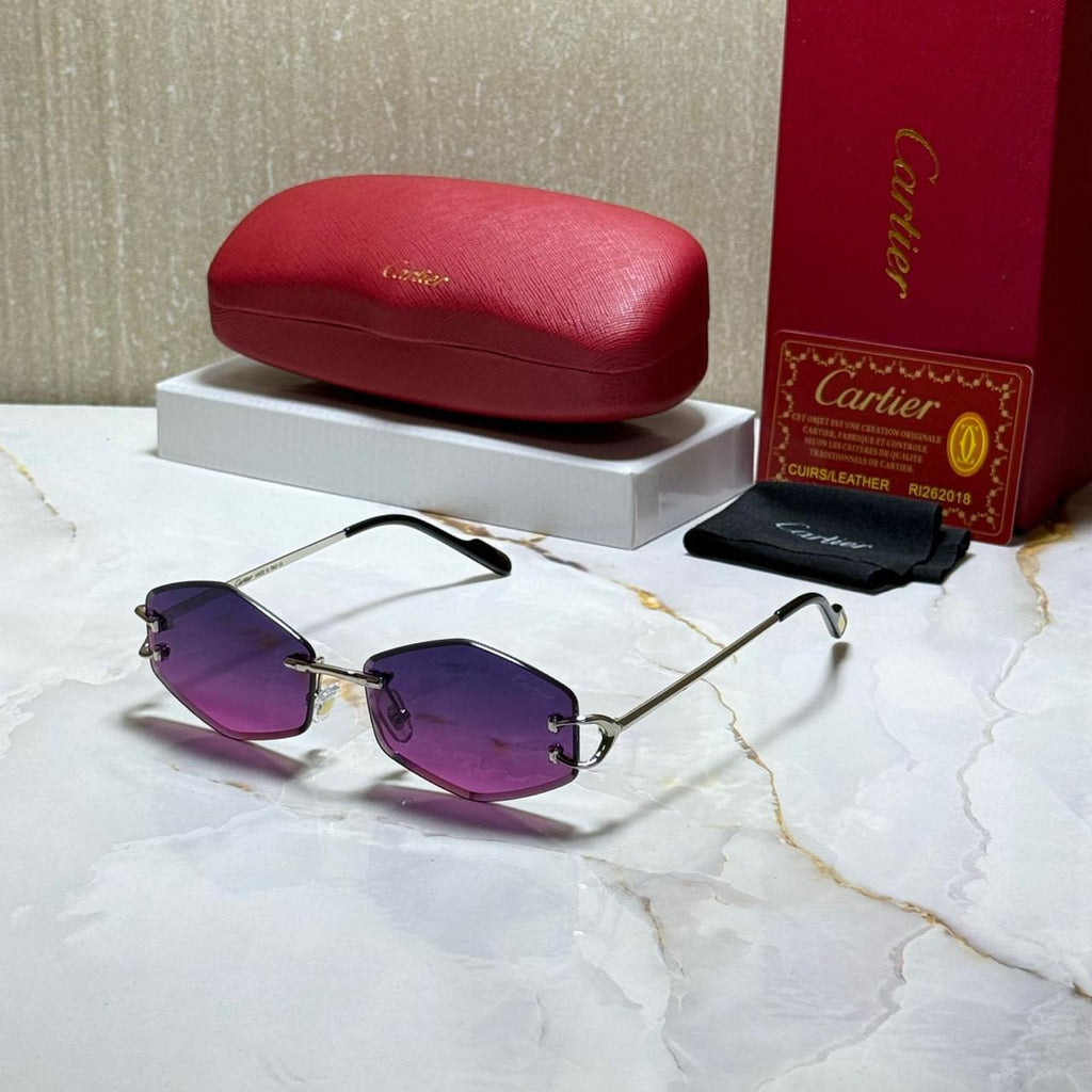 CARTIER Majestic Amethyst Luxe Octagonal Gradient Sunglasses
