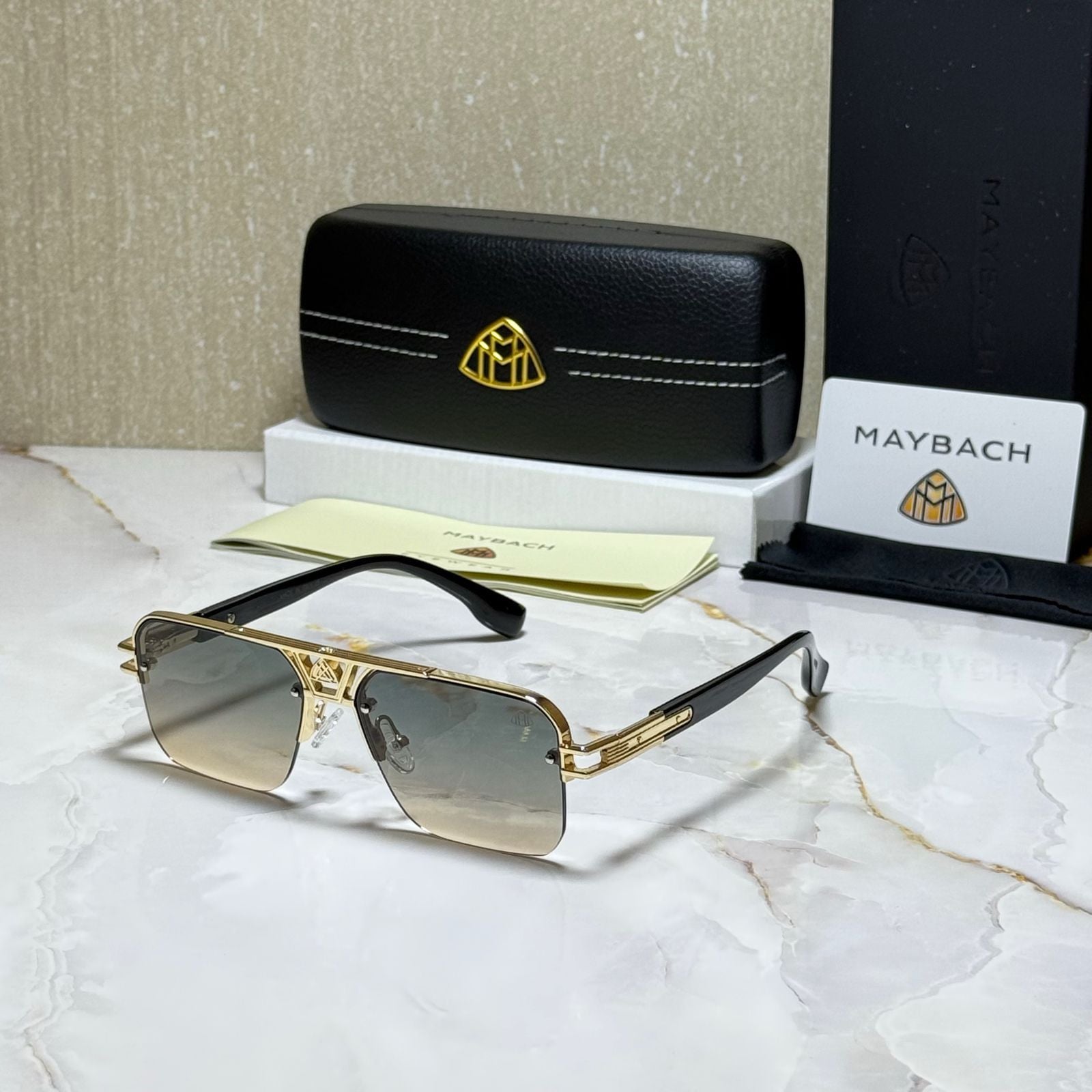 MAYBACH Celestial Onyx Luxe Aviator Sunglasses