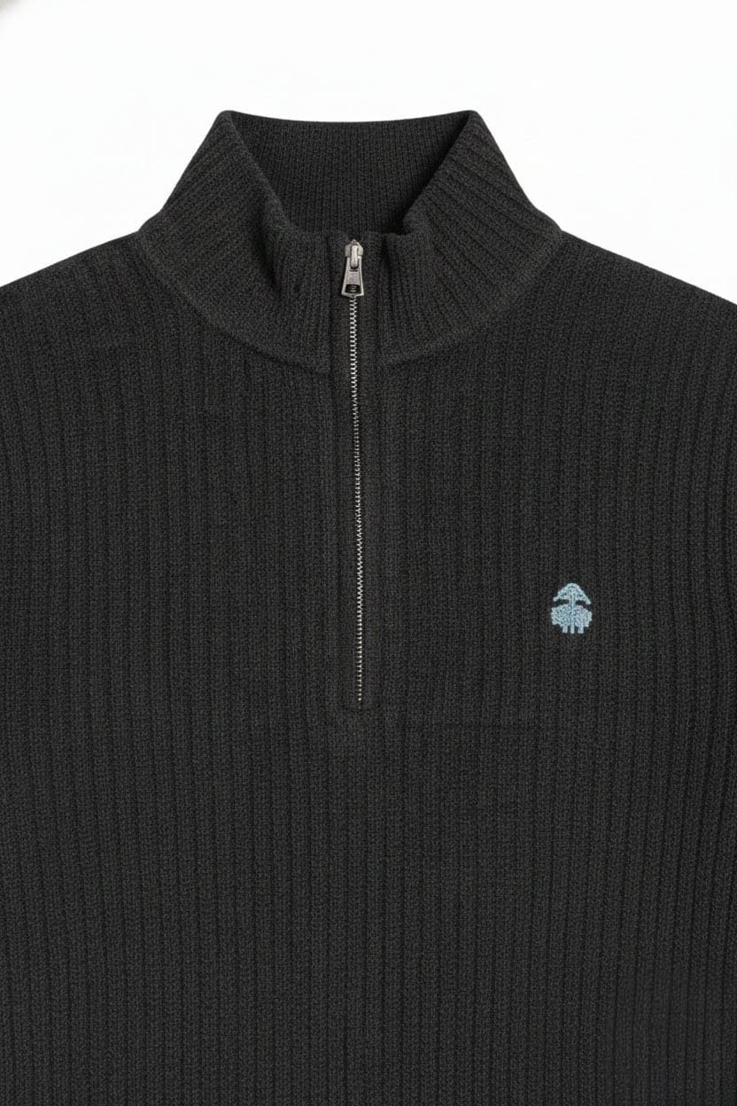 BROOKS BROTHER Quarter Zip Ribbed Pullover Sweater