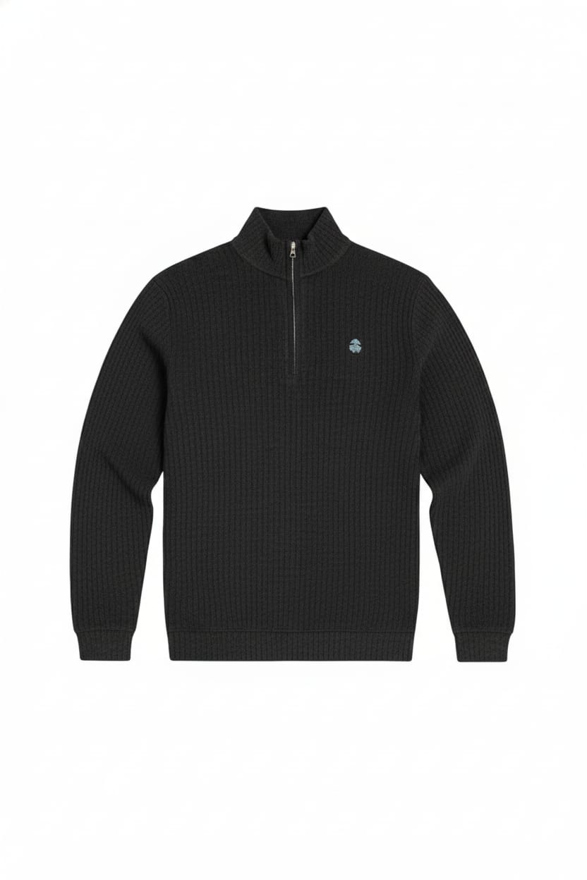 BROOKS BROTHER Quarter Zip Ribbed Pullover Sweater