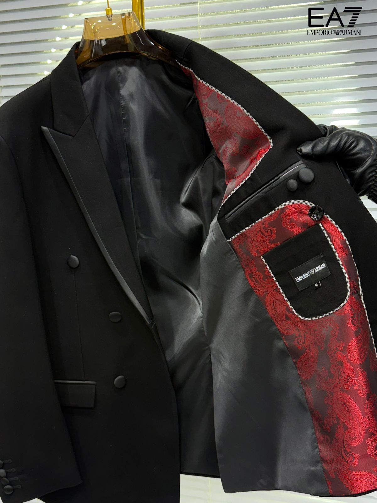ARMANI Exchange-Breasted Tuxedo Suit in Classic Black (Extremely Premium)