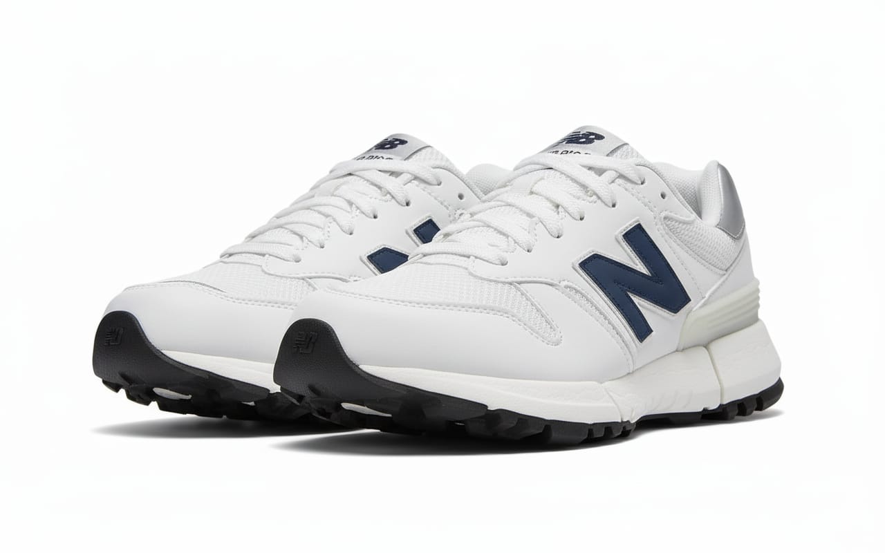 New Balance 574 Sport White & Navy Sneakers