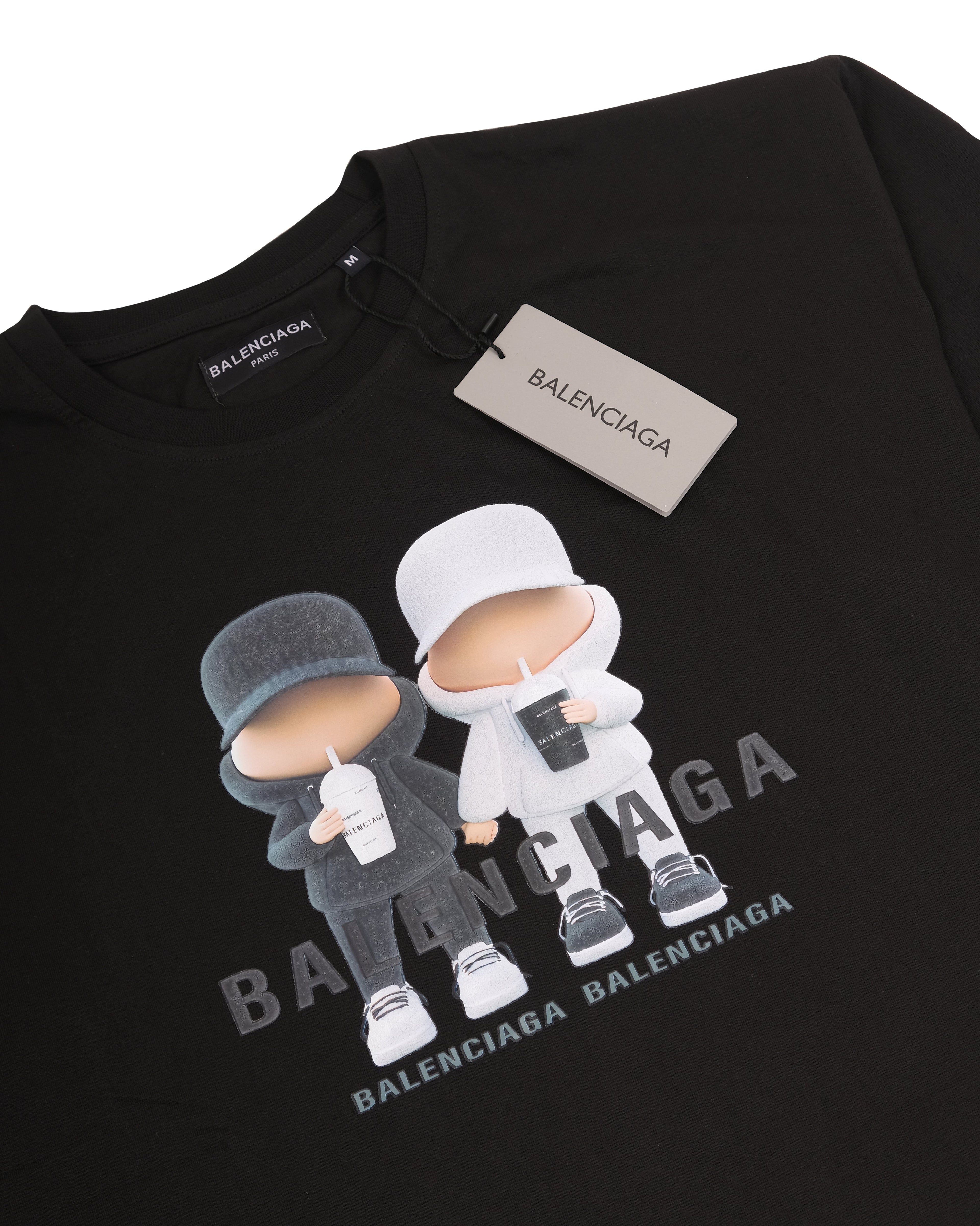 BALENCIAGA Midnight Noir Graphic Oversized Short Sleeve Tee