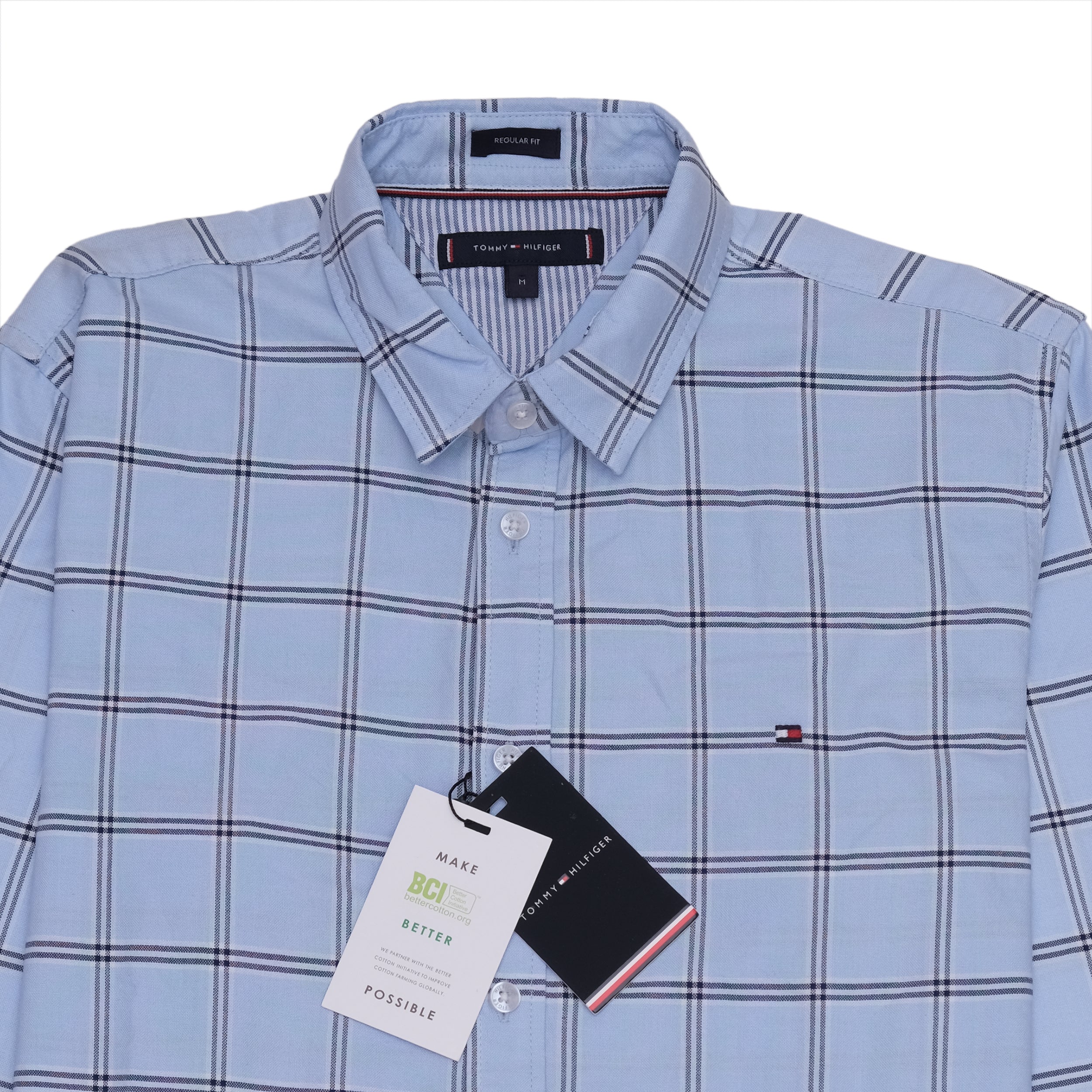 TOMMY HILFIGER Celestial Blue Checkered Classic Fit Long Sleeve Shirt
