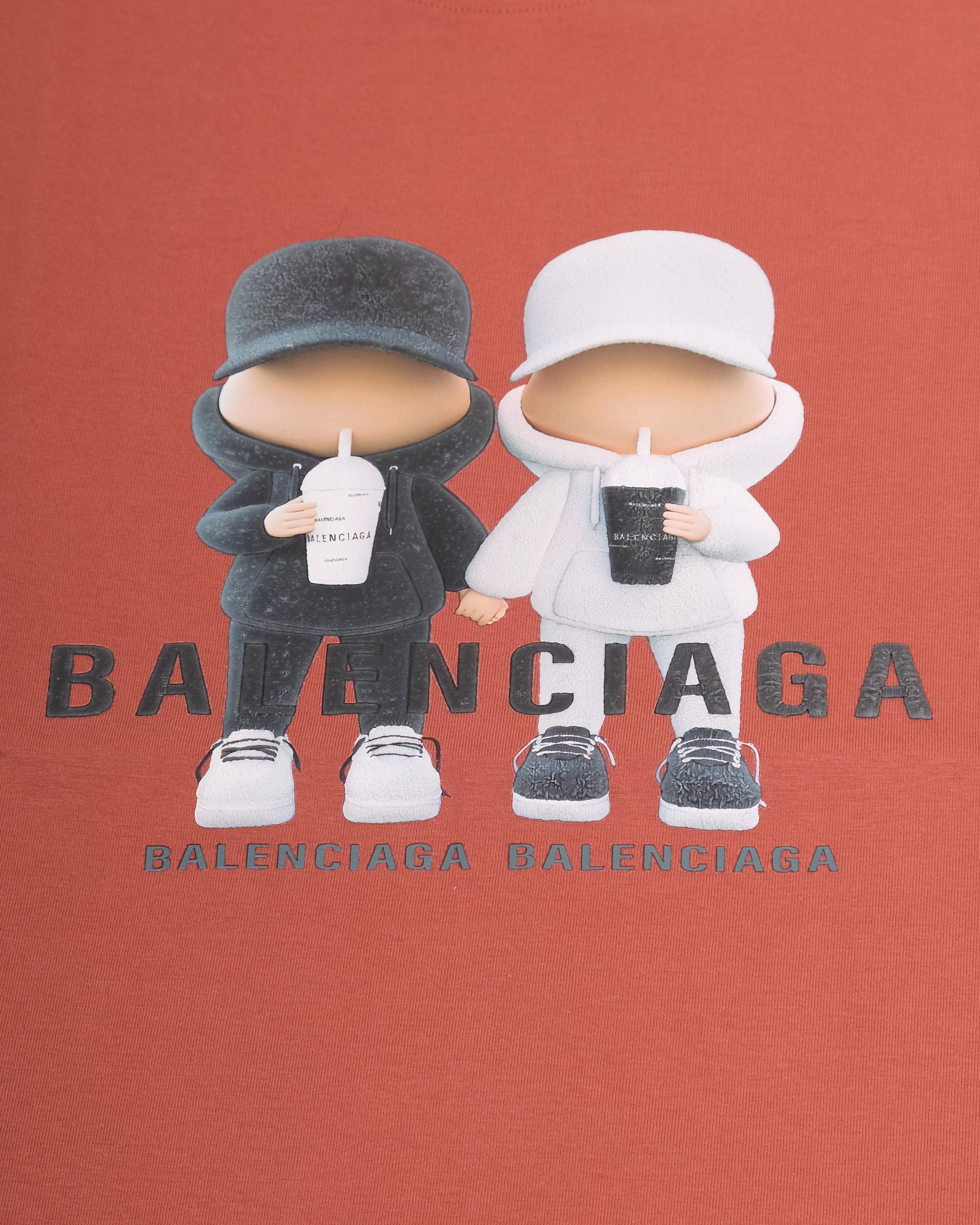 BALENCIAGA Terra Cotta Graphic Short Sleeve Tee