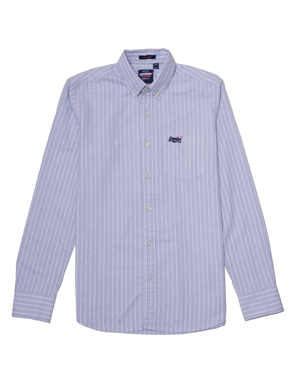 SUPERDRY Silver Mist Classic Fit Long Sleeve Oxford Shirt