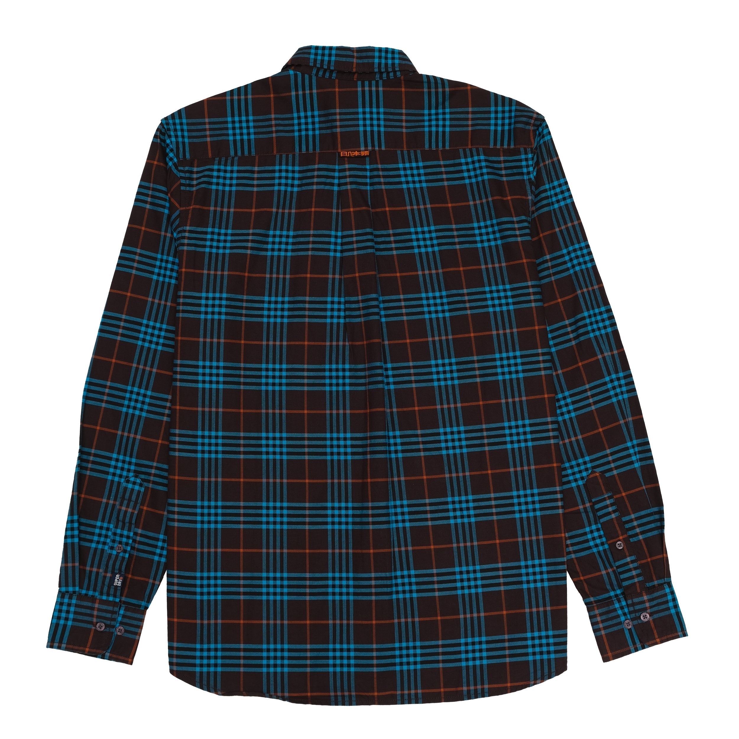 SUPERDRY Rustic Cedar and Azure Check Slim Fit Long Sleeve Shirt