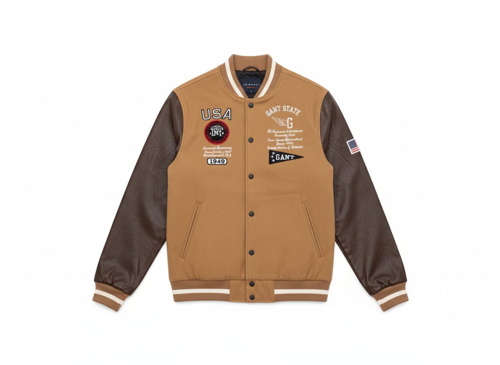 GANT Ultra Premium USA Varsity Jacket with Leather Sleeves