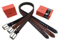 HUGO Classic Leather Belt Set - Brown & Black
