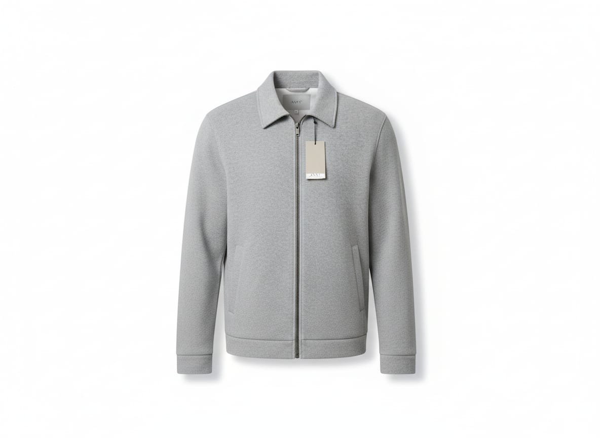 ZARA Modern Zip-Up Jacket in Light Grey