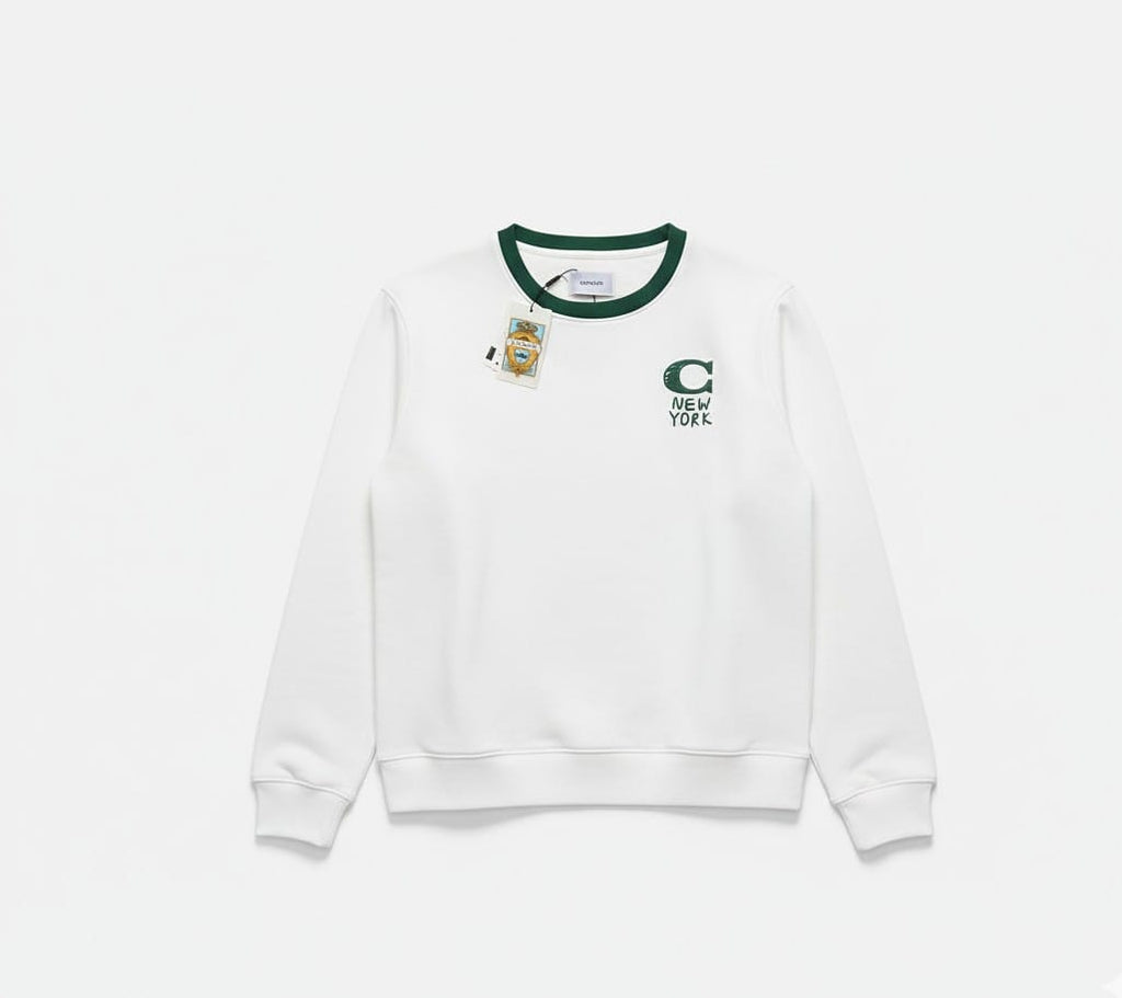 Coach Logo Heavy Quality Sweatshirt In White - Premium Winter Collection
