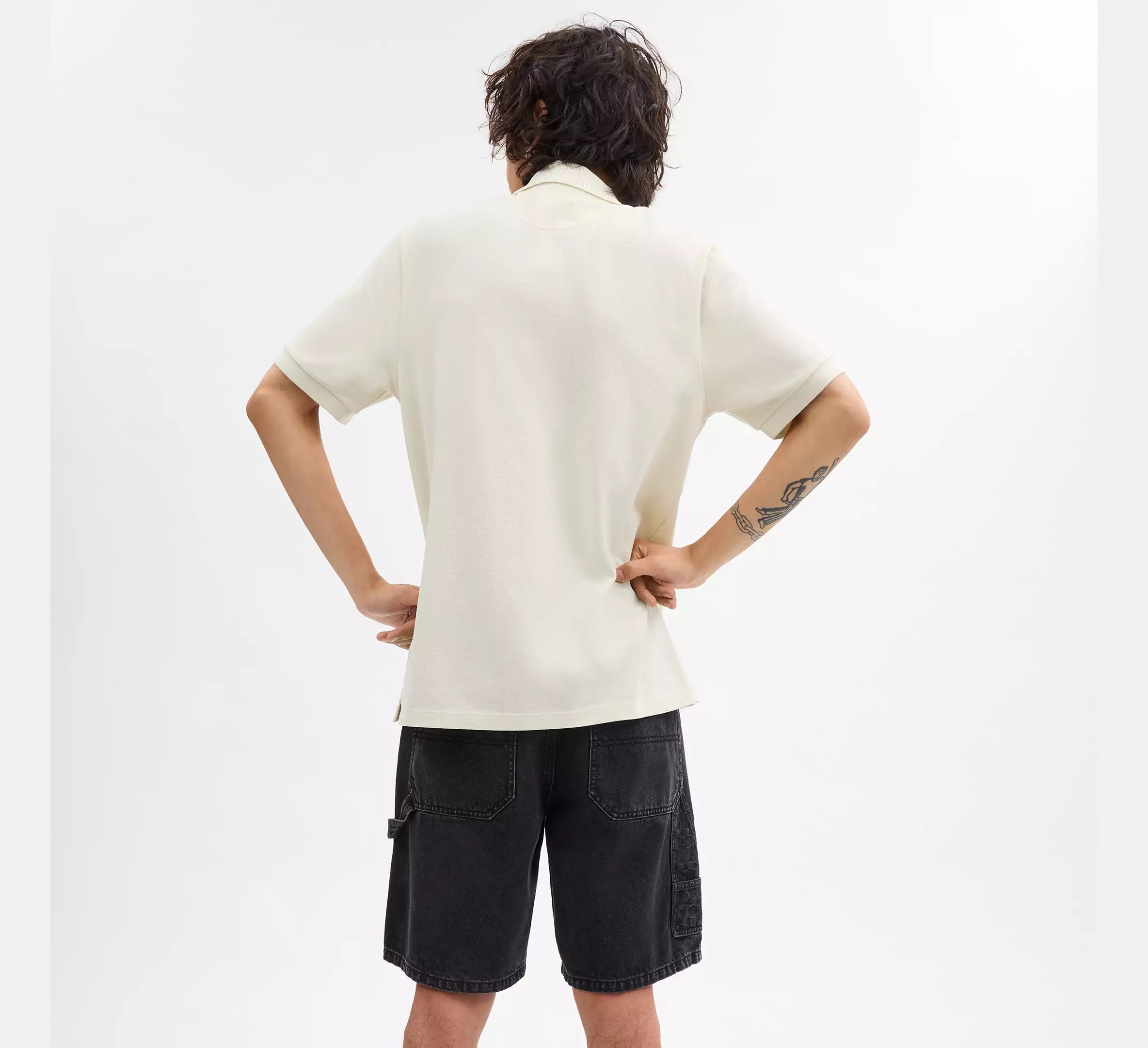 COACH Creamy Almond Classic Fit Short Sleeve Polo Shirt