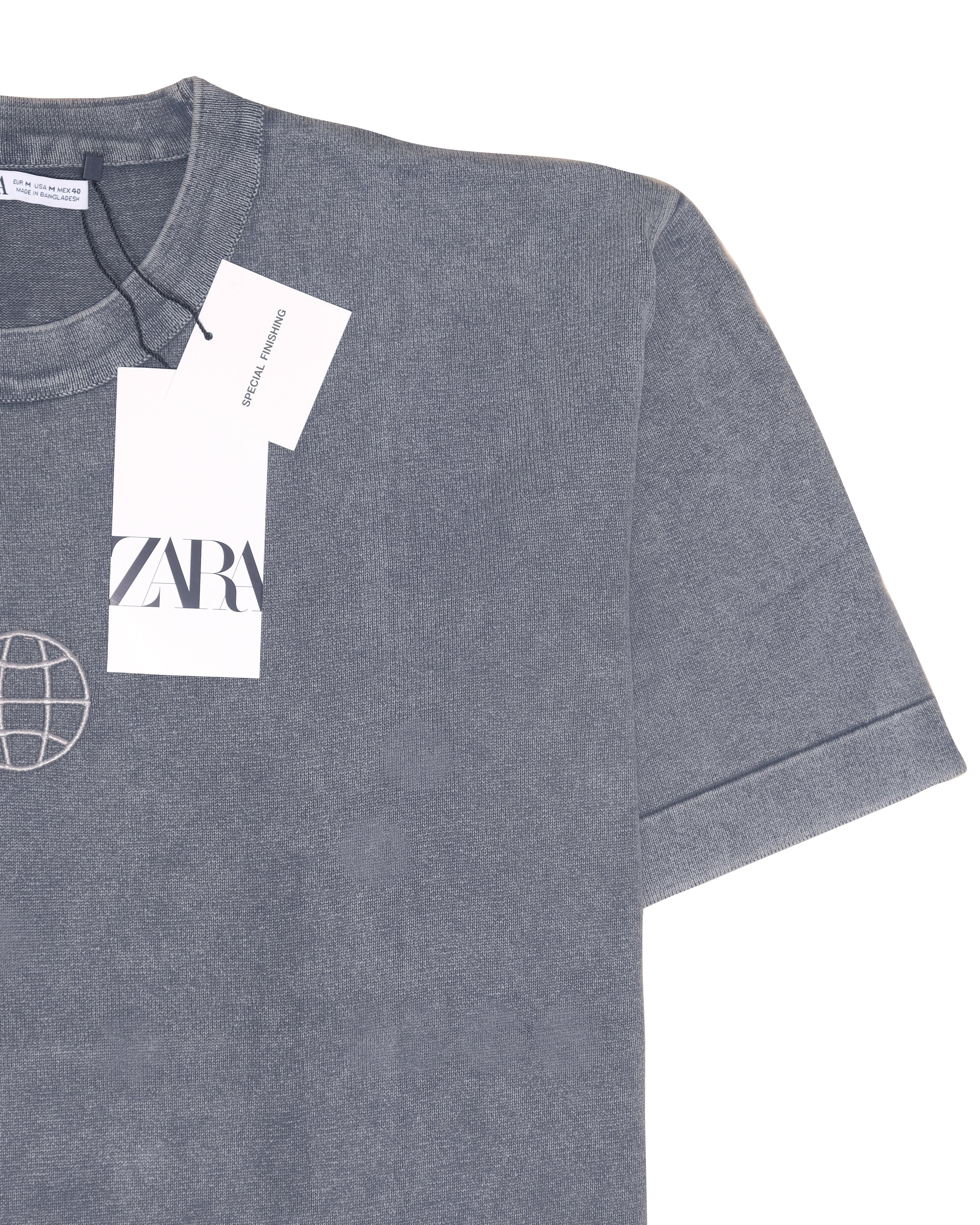 ZARA Stormy Slate Vintage Wash Short Sleeve Tee