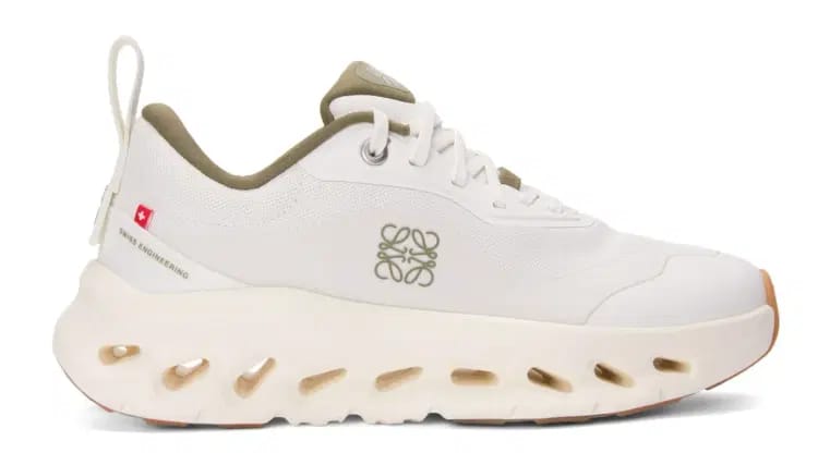 On Cloudstratus White Olive Sneakers