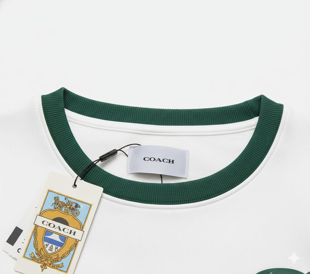 Coach Logo Heavy Quality Sweatshirt In White - Premium Winter Collection