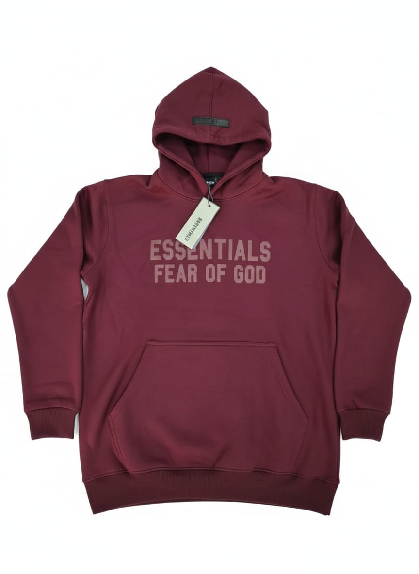 ESSENTIALS Fear of God Classic Hoodie in Burgundy