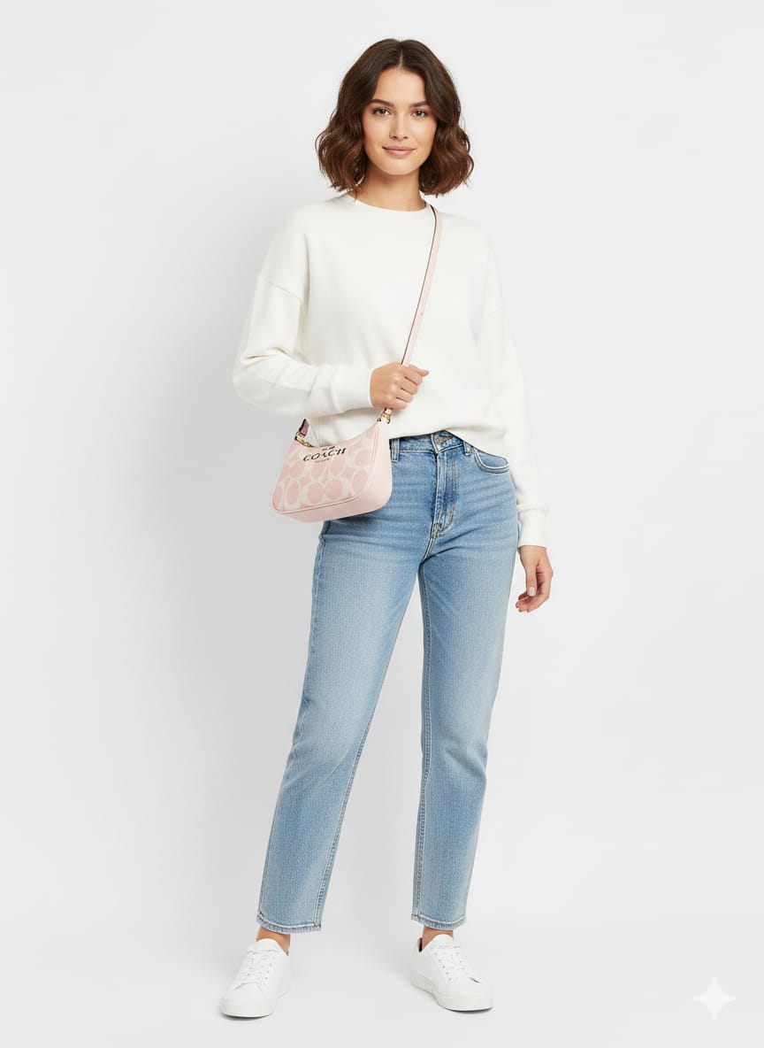 COACH Signature Canvas Mini Bag in Blush