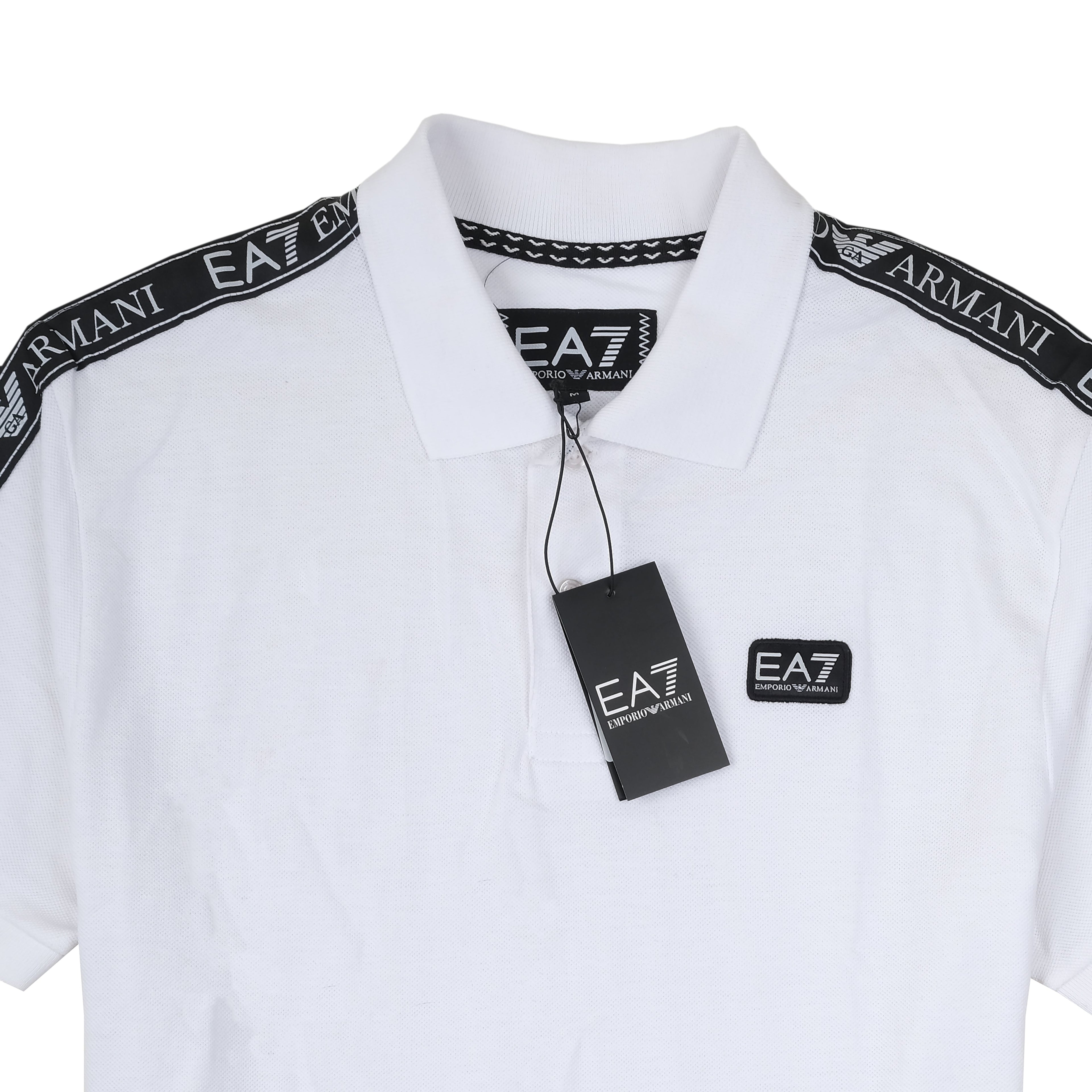 ARMANI Crystal White Slim Fit Piqu�� Polo Shirt