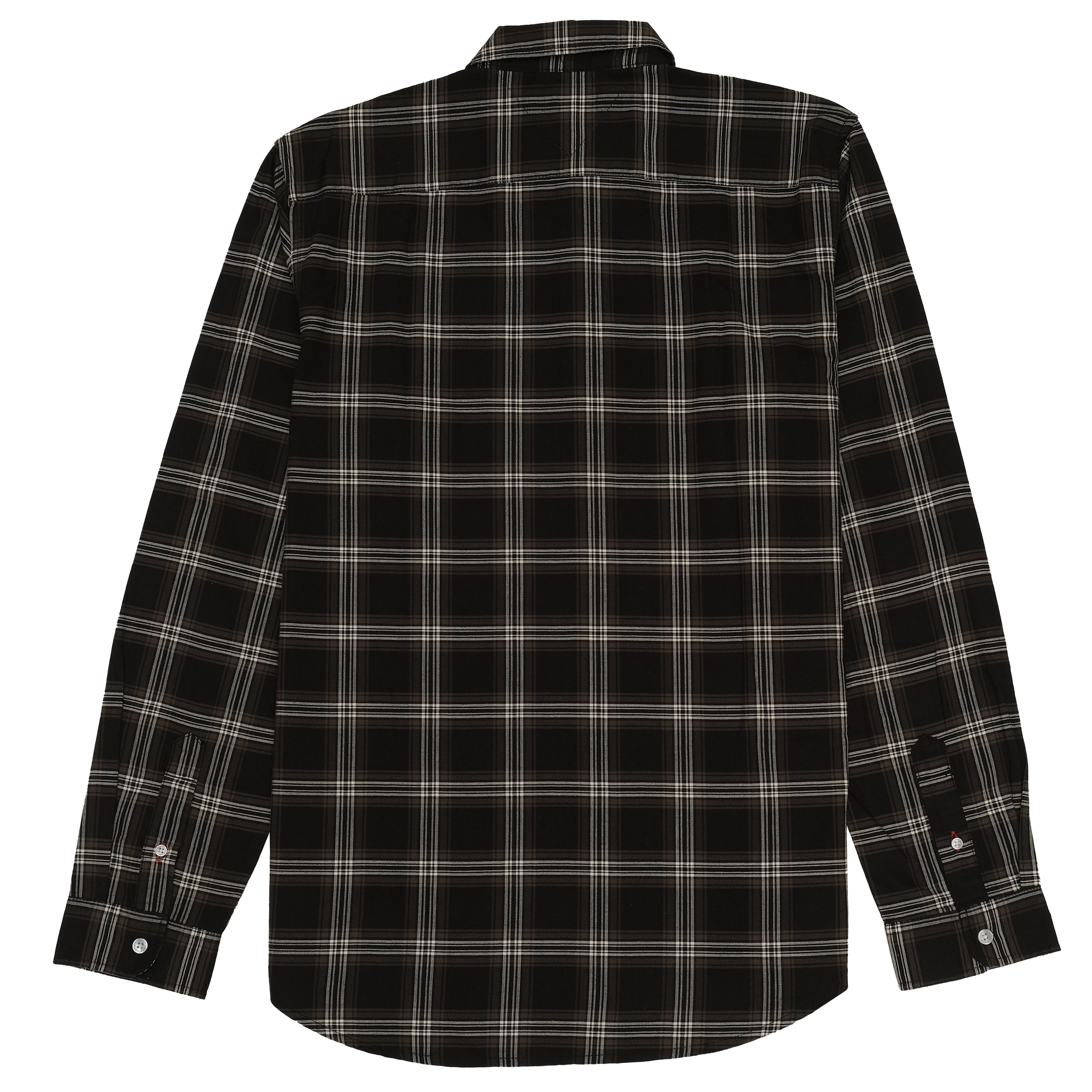 TOMMY HILFIGER Midnight Charcoal Plaid Logo Button-Up Shirt