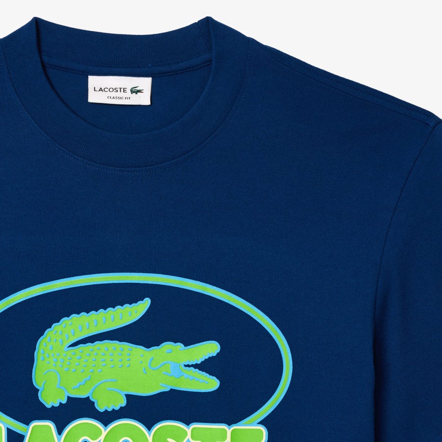 LACOSTE Deep Ocean Slim Fit Short Sleeve Graphic Tee