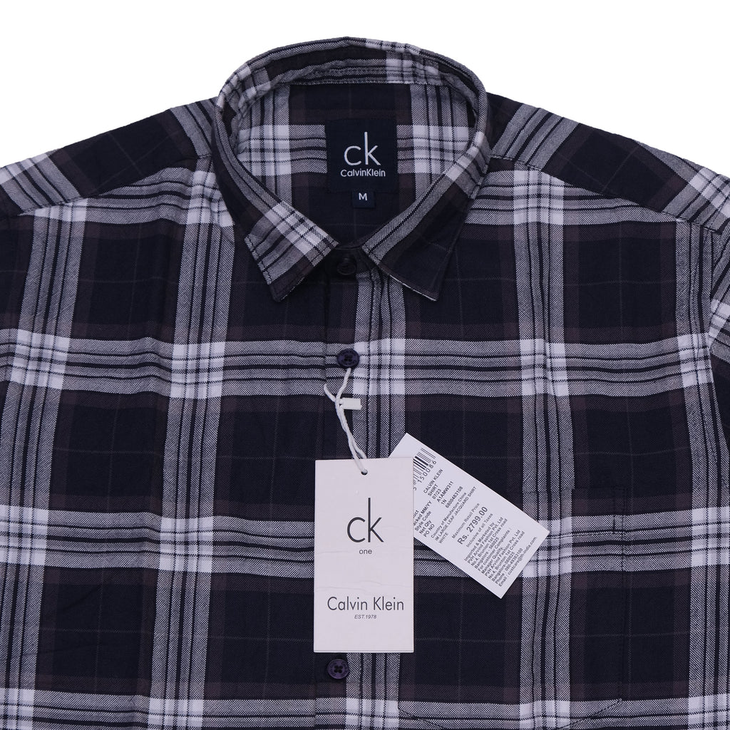 CALVIN KLEIN Midnight Plaid Classic Fit Long Sleeve Shirt