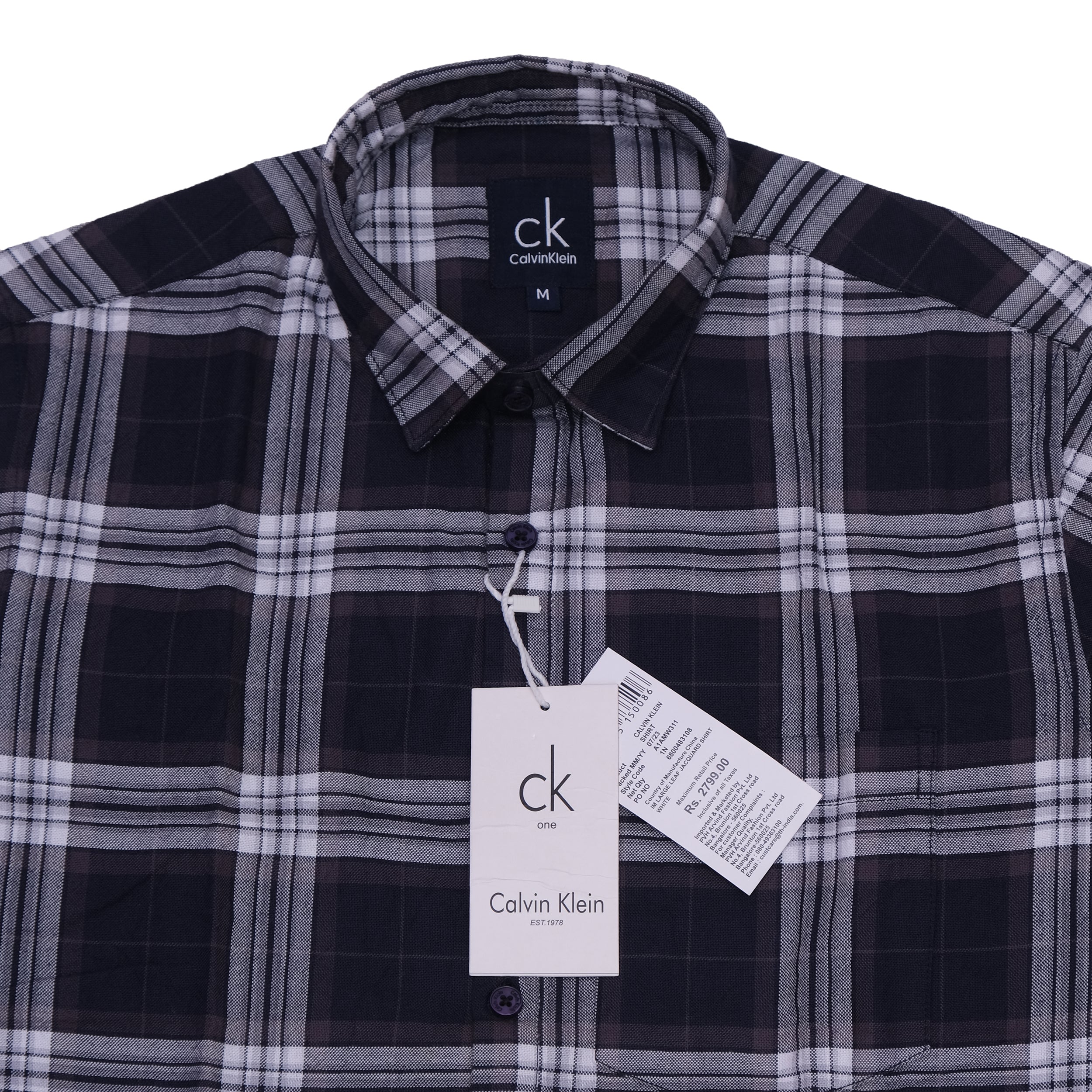 CALVIN KLEIN Midnight Plaid Classic Fit Long Sleeve Shirt