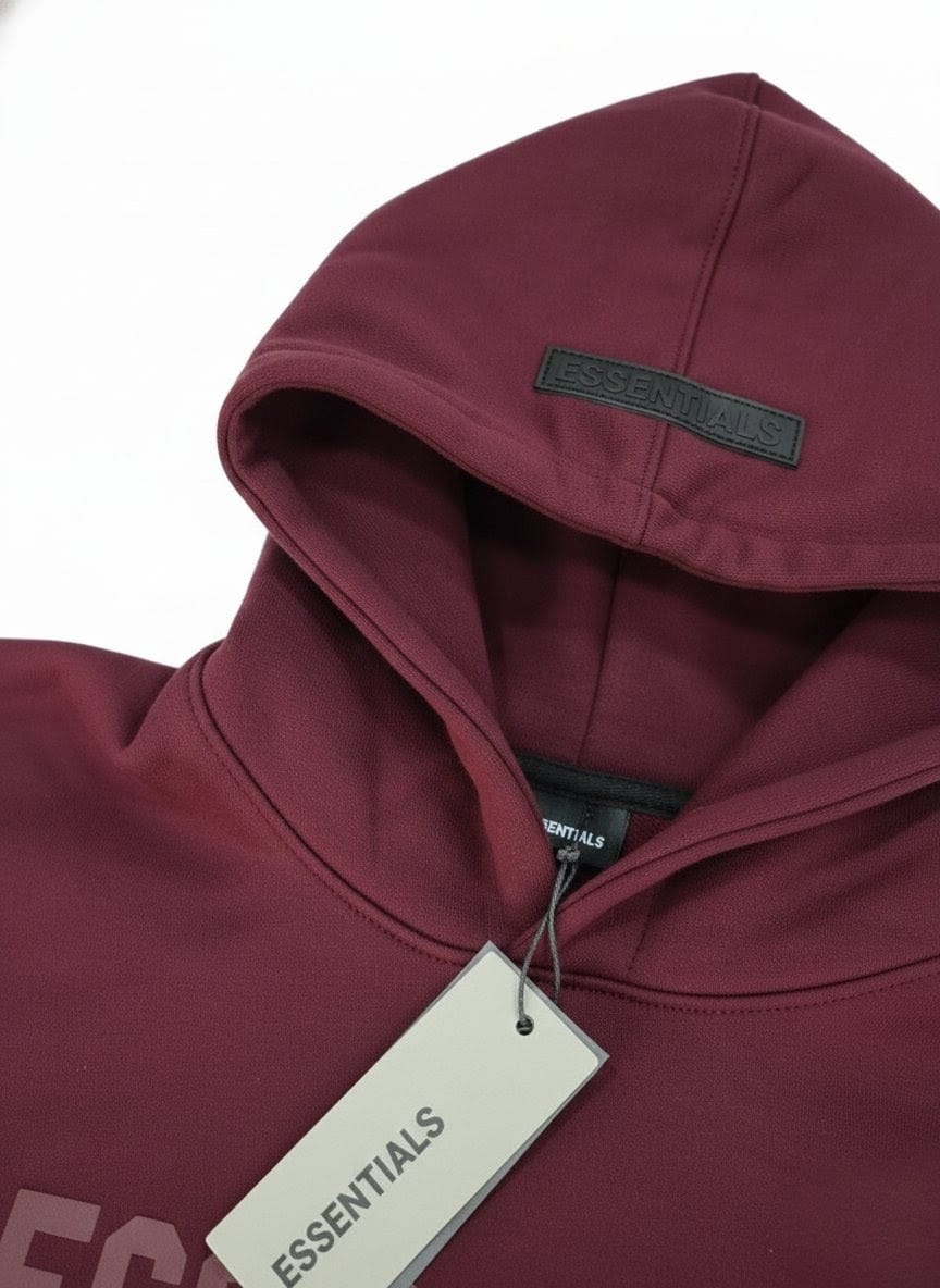 ESSENTIALS Fear of God Classic Hoodie in Burgundy
