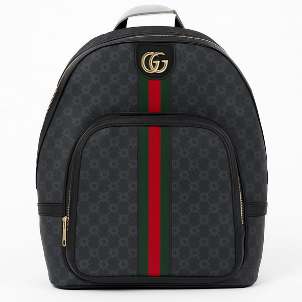 Gucci GG Monogram Backpack with Web Stripe