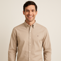 TOMMY HILFIGER Dune Beige Classic Fit Long Sleeve Button-Up Shirt