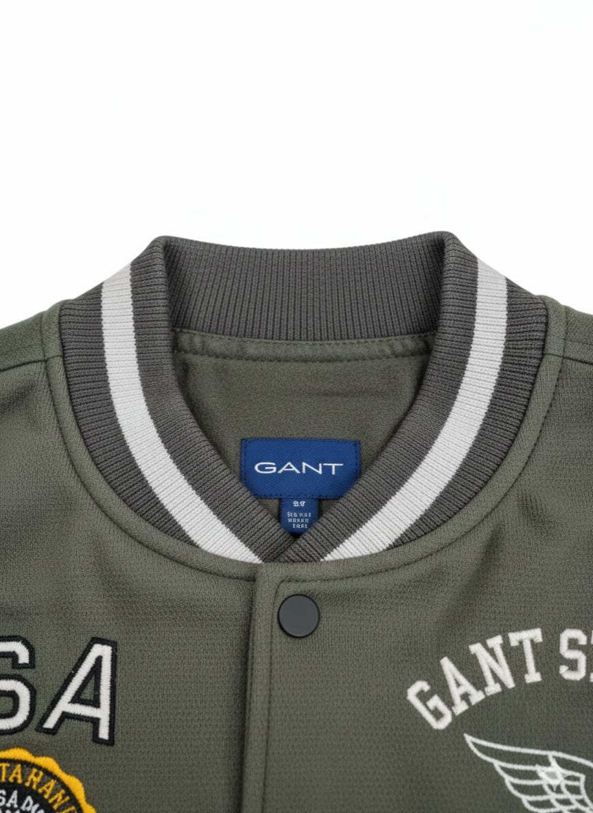 GANT Ultra Premium USA Varsity Jacket with Leather Sleeves