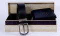 TOMMY HILFIGER Obsidian Velvet Tailored Fit Luxe Leather Belt & Wallet Set